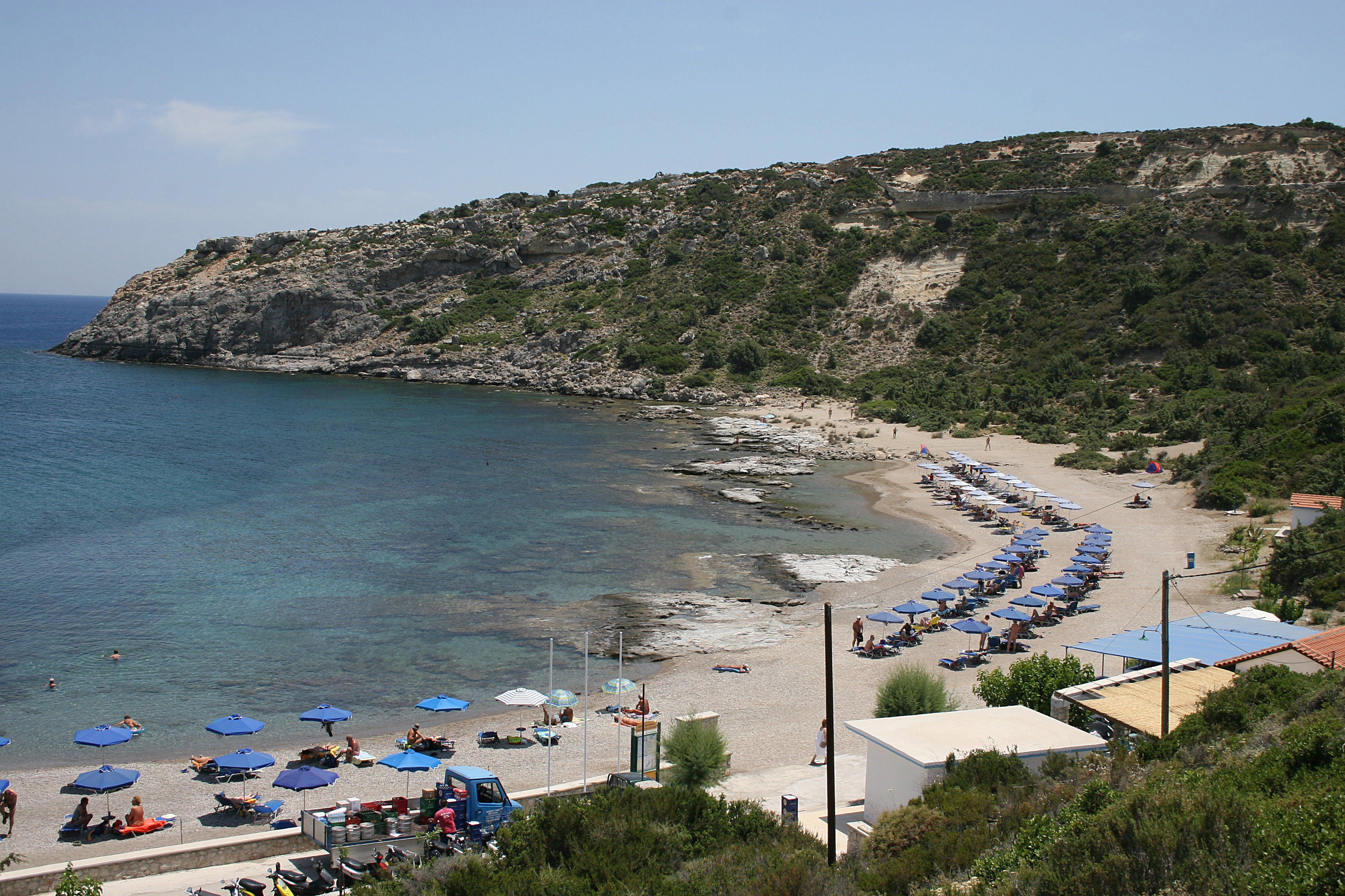 Insel Rhodos Faliraki Fkk Strand Panorama Griechenland 