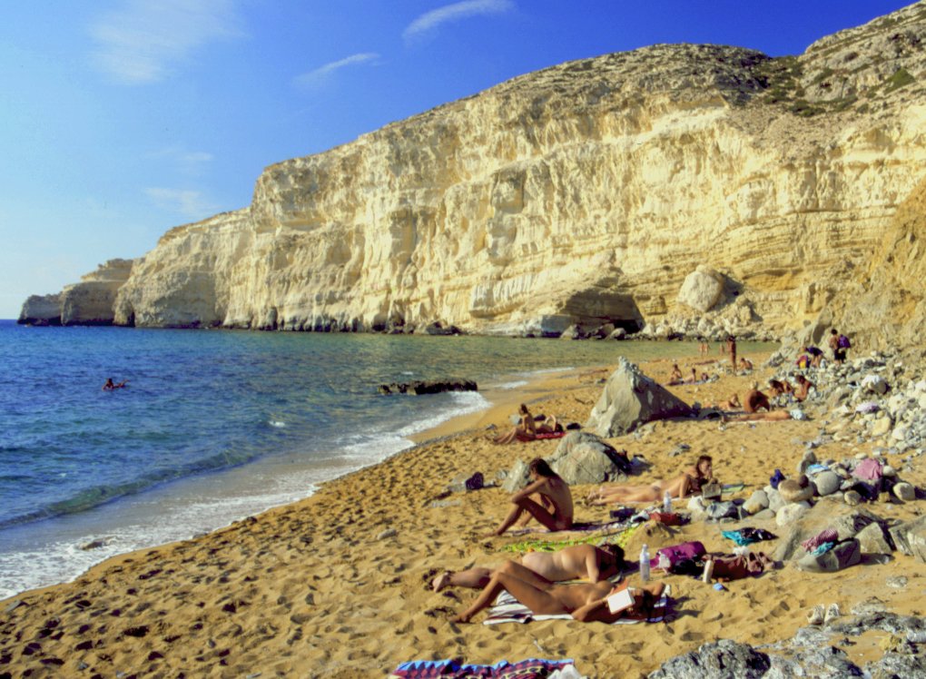 Greece, Crete, Matala, Nude beach Photo from Matala in 
