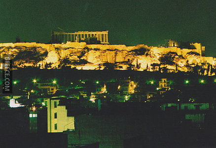 Athens and the Acropolis at night