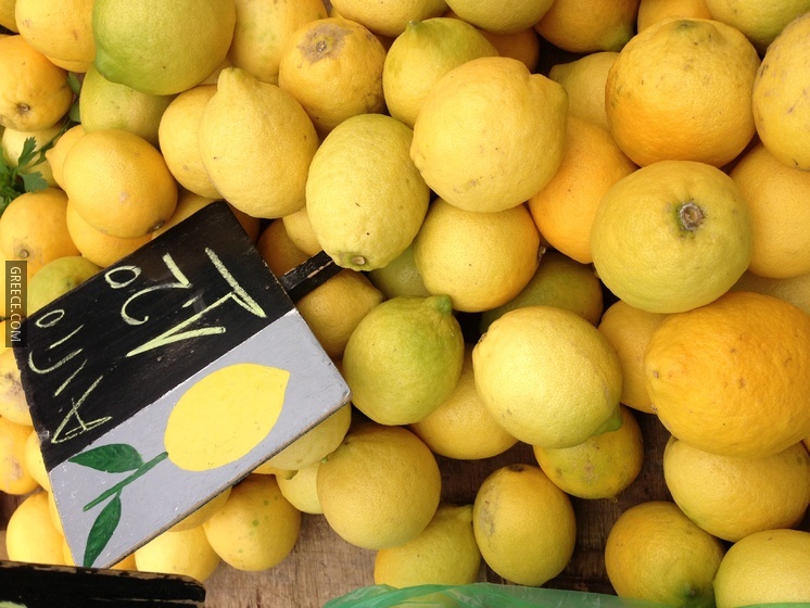 Lemons for sale at outdoor market