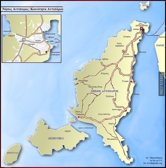 Map of Antiparos