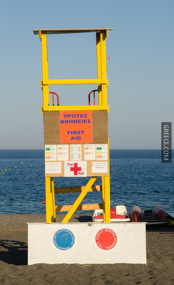 Life guard  Perissa beach  Santorini  Greece