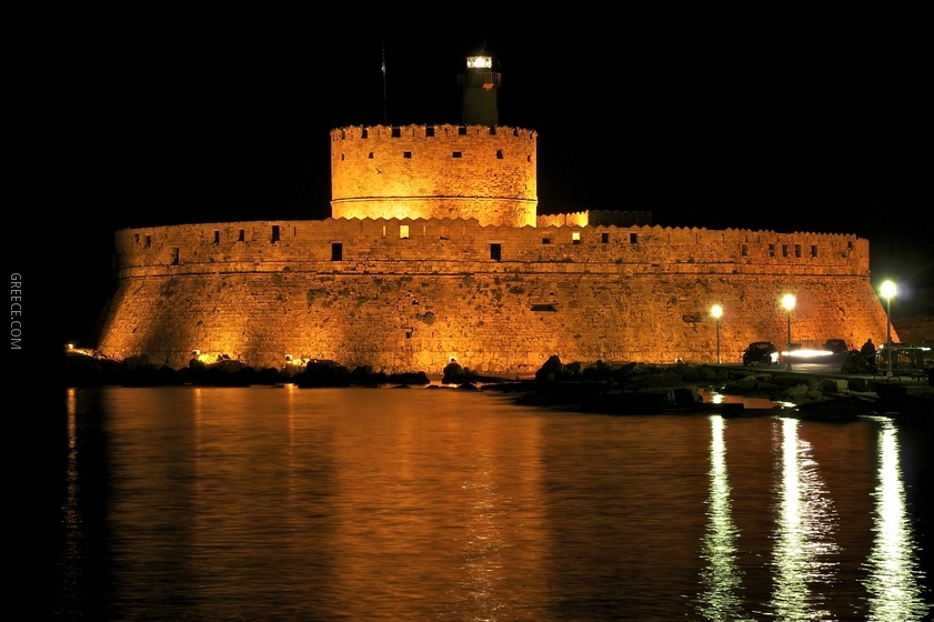 Fort Saint Nicolas Rhodes night