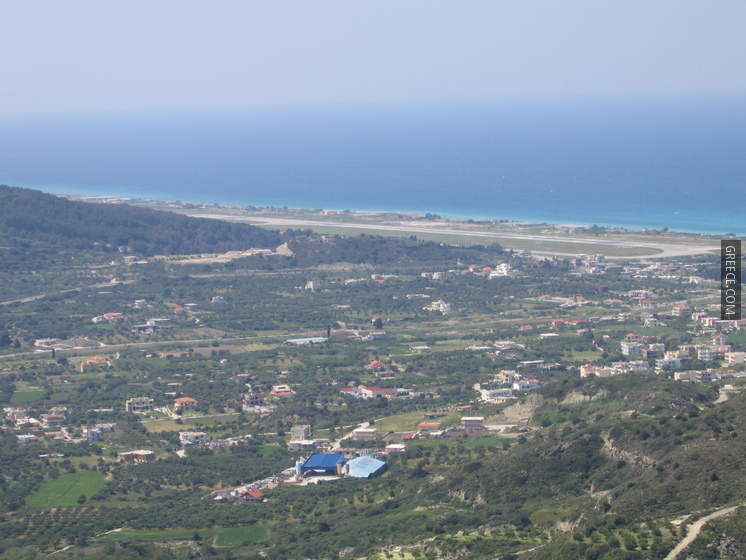 Rhodes airport view from Filerimos