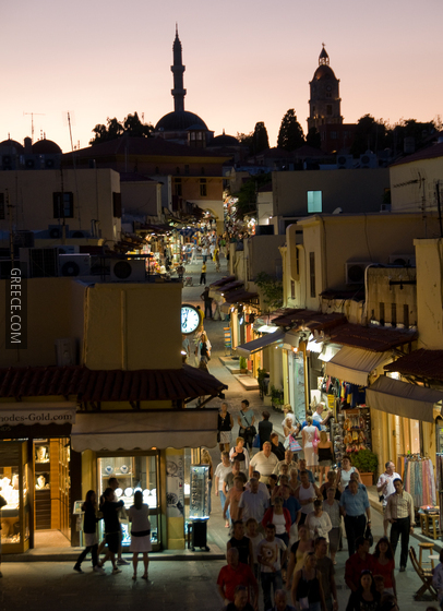 Rhodes old town after dark