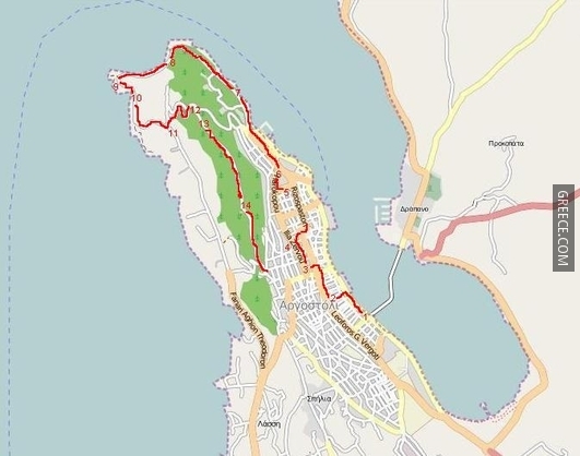 Argostoli 2 centuries in 2 hours map