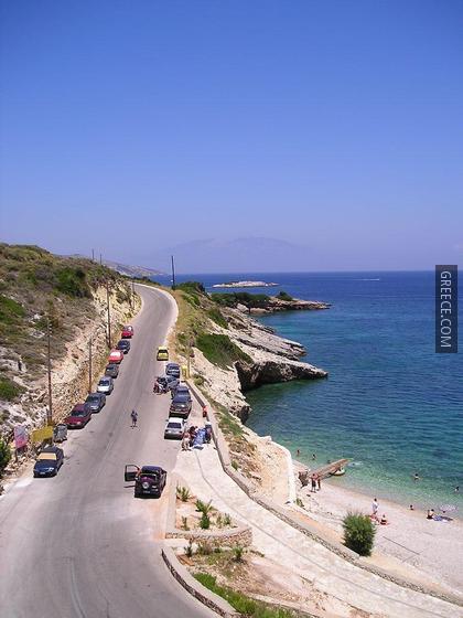 A beach along the west coast of Zakynthos, Greece