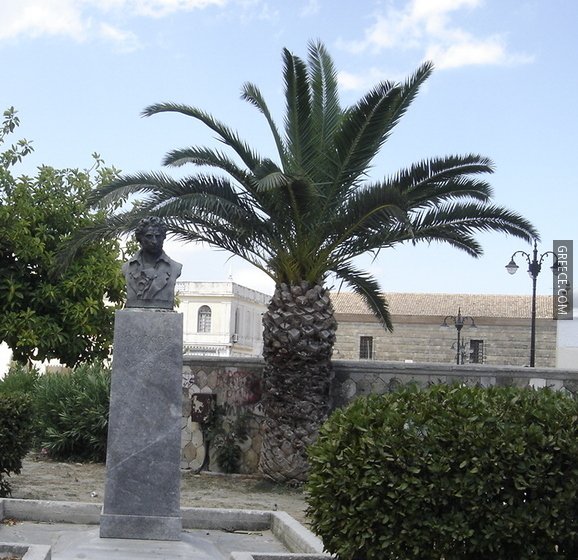 Ugo Foscolo statue in Zakynthos