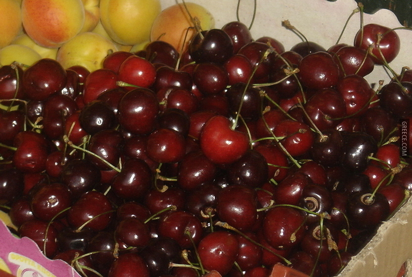 Cherries in fruit market