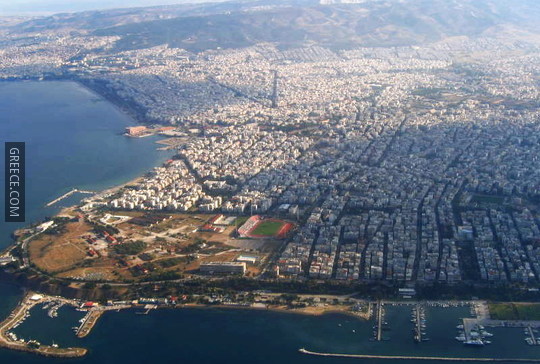 Aerial view of Kalamaria, Greece