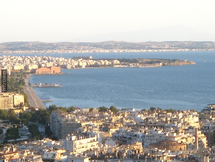 Looking down on Thessaloniki coast August 8 2006