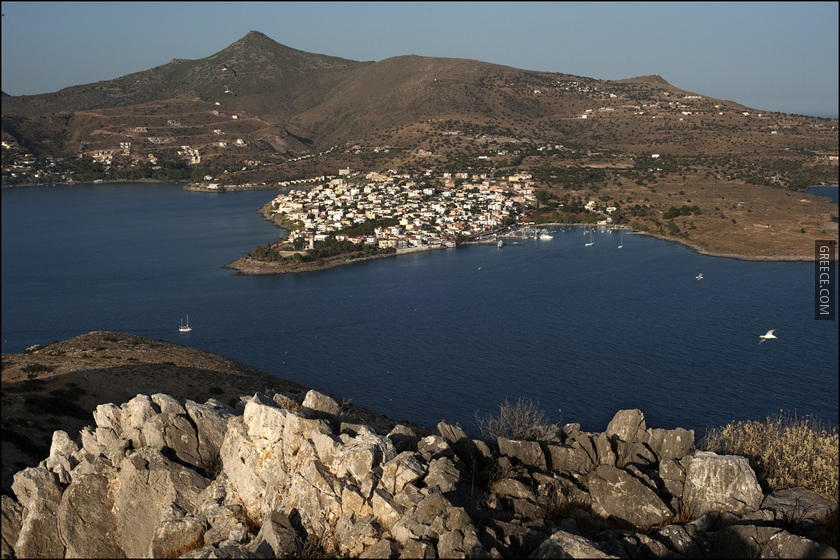 20090608 Perdika Aegina panoramic image from Moni island Greece