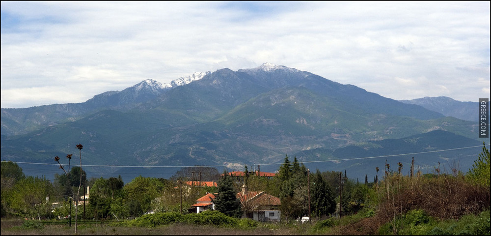 20090423 Komotini Greece Train Station View of Rodopi Mountains
