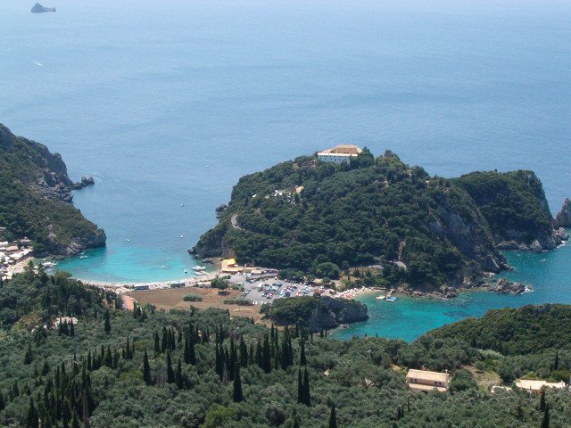 Paleokastritsa view Photo from Lakones in Corfu | Greece.com