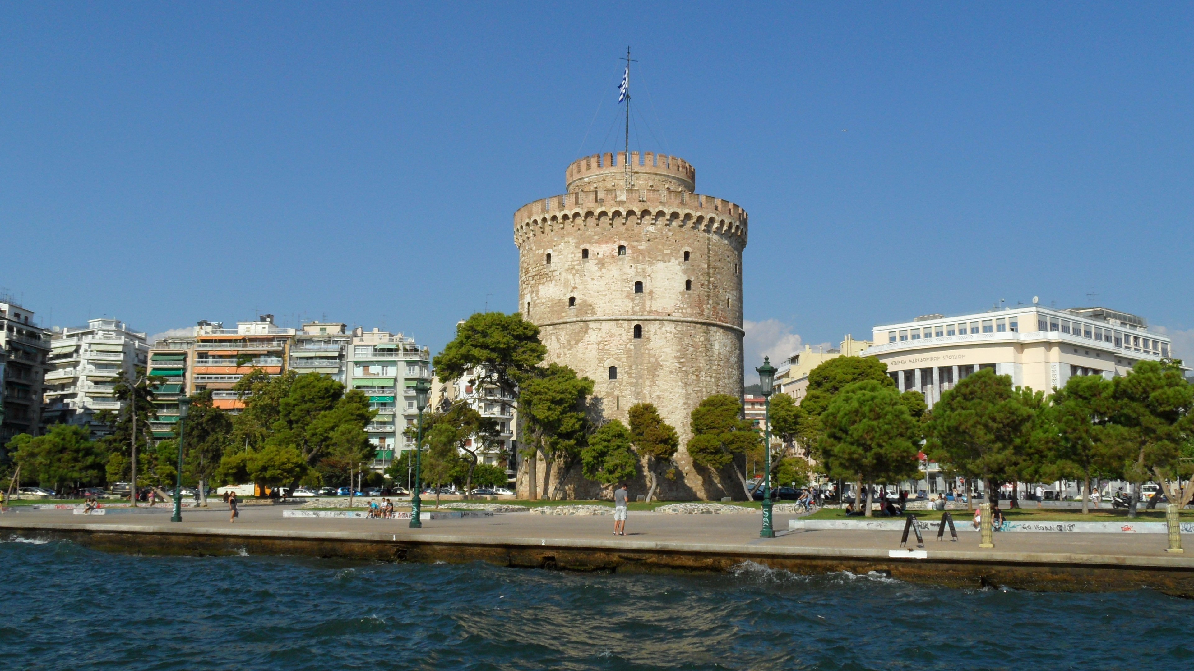 Thessaloniki White Tower View From Sea Photo From Thessaloniki In 